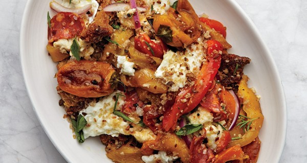 Roasted pepper panzanella