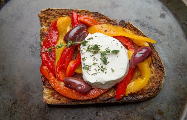 Roasted pepper tartine