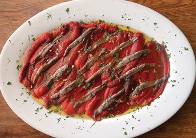Roasted peppers and anchovies 
