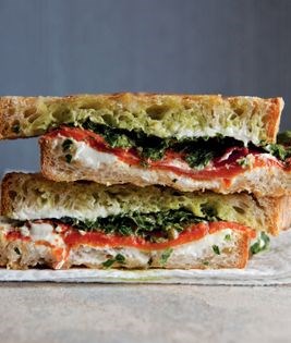 Roasted peppers, goat cheese & salsa verde
