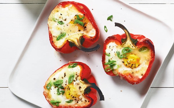 Roasted peppers with eggs