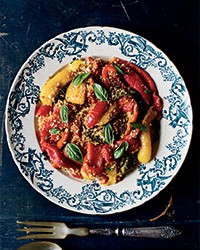 Roasted peppers with garlicky breadcrumbs