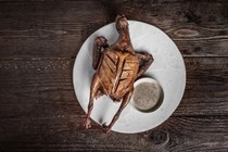 Roasted pigeon with five spice salt