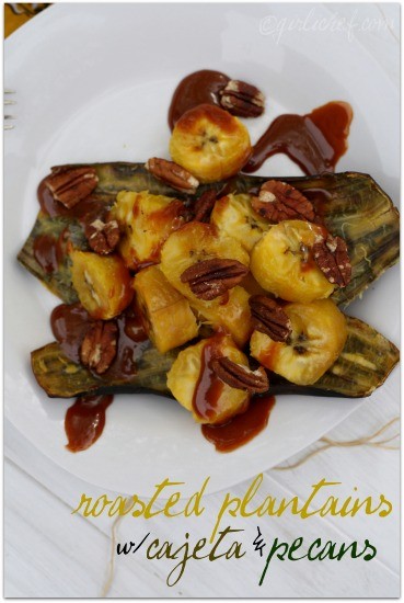Roasted plantains with cajeta & pecans