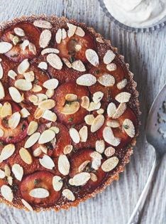 Roasted plum & frangipane tart