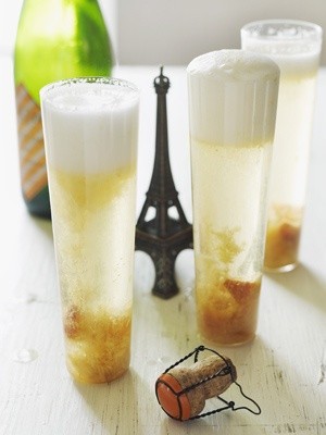 Roasted plum bellinis