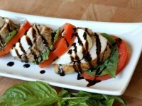 Roasted pork Caprese salad