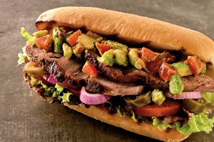 Roasted pork tortas with guacamole