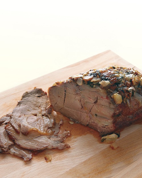 Roasted pork with onions and citrus