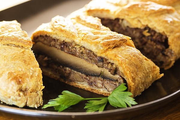 Roasted portobello mushroom, pecan & chestnut Wellington