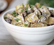 Roasted potato and mushroom salad with mascarpone
