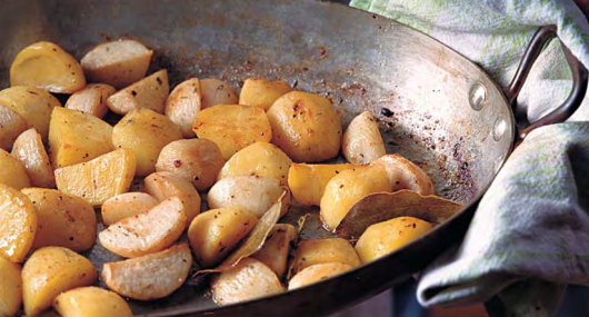 Roasted potatoes and turnips