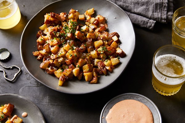 Roasted potatoes with paprika mayo