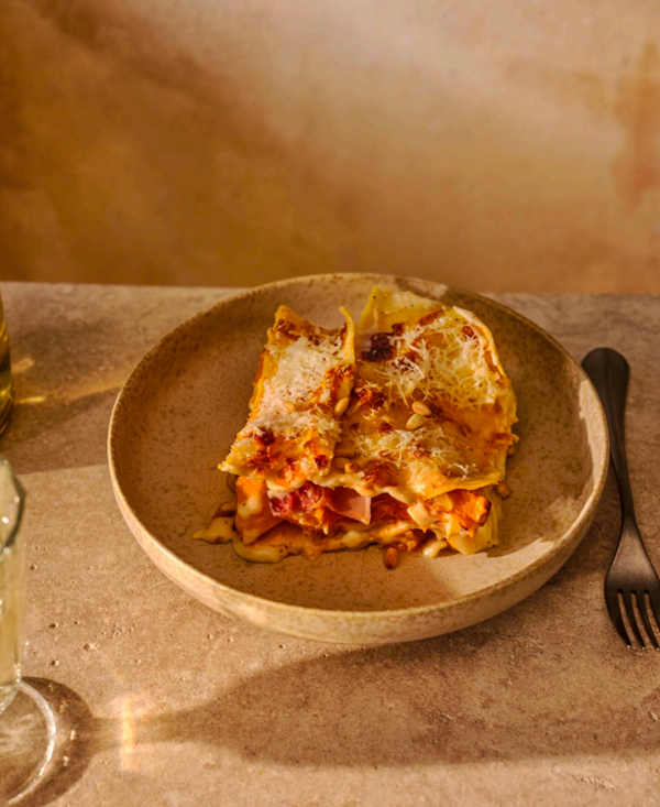 Roasted pumpkin lasagne (Lasagne di zucca arrostita con Besciamella cremosa)