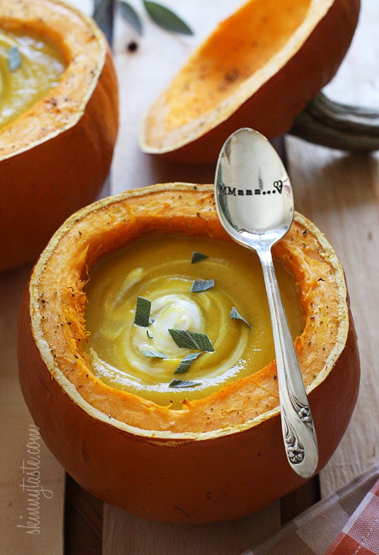Roasted pumpkin sage soup