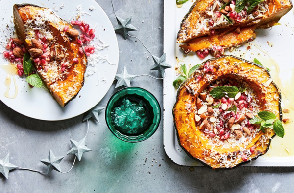 Roasted pumpkin with salted ricotta and honey