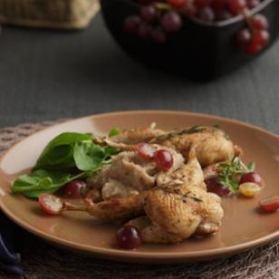 Roasted quail with muscadines