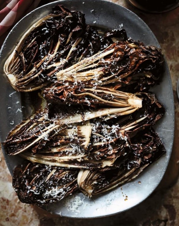 Roasted radicchio with Asiago cheese