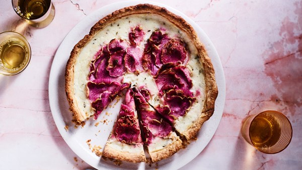 Roasted radish tart