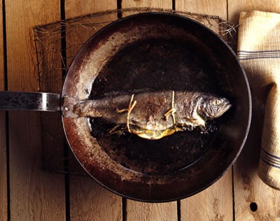 Roasted rainbow trout with lemon and thyme