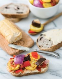 Roasted ratatouille tartines