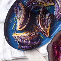 Roasted red cabbage with caraway butter