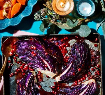 Roasted red cabbage with pomegranate molasses