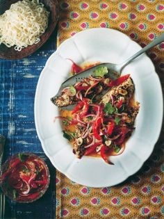 Roasted red mullet with spicy tomato salsa