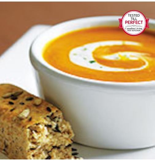 Roasted red pepper & sweet potato soup
