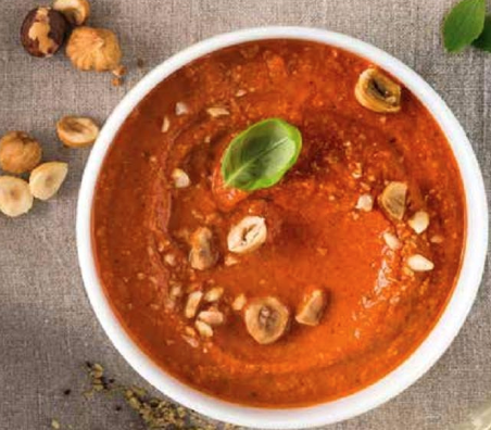Roasted red pepper and hazelnut dip