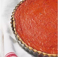 Roasted red pepper and tomato tart