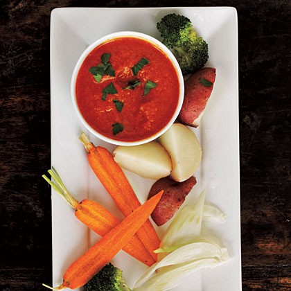 Roasted red pepper bagna cauda