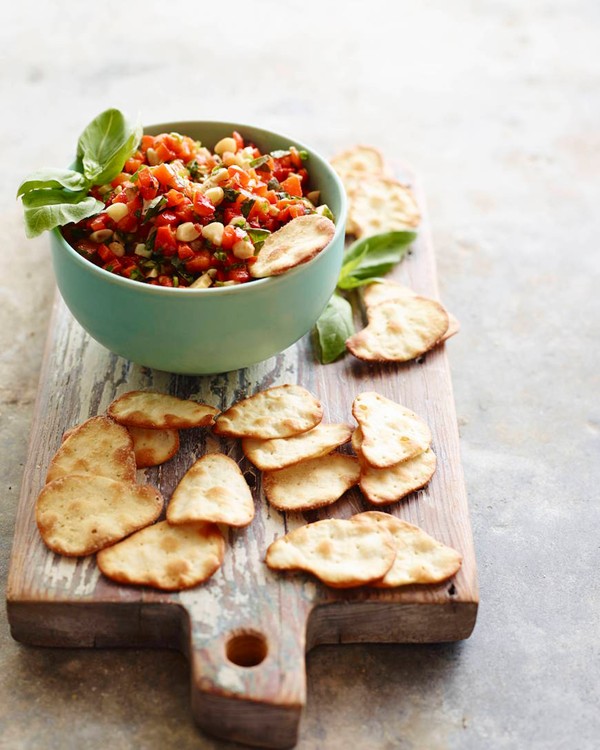 Roasted red pepper bruschetta