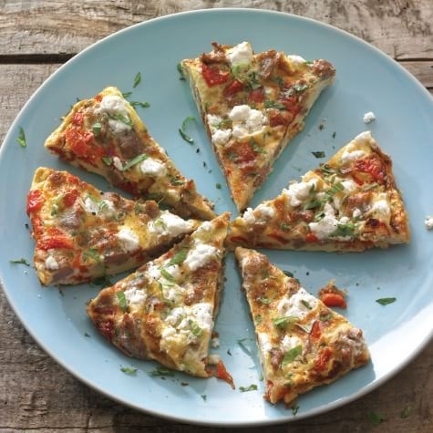 Roasted red pepper frittata with sausage & feta