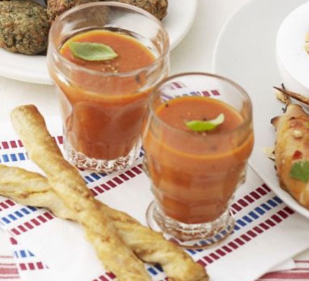 Roasted red pepper shots