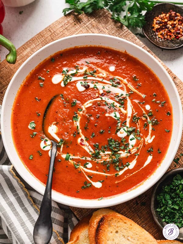 Roasted red pepper soup