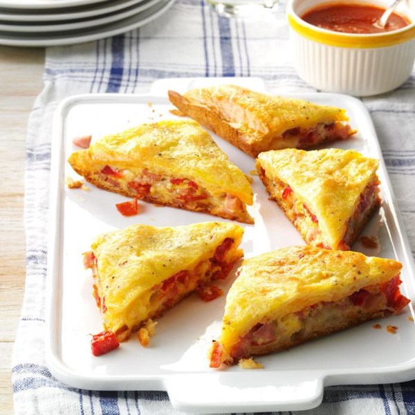 Roasted red pepper triangles
