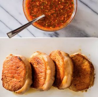 Roasted red pepper-vinegar sauce