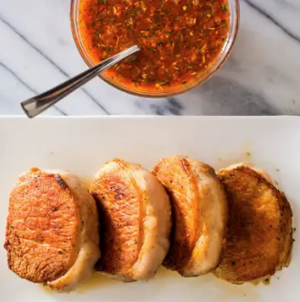 Roasted red pepper-vinegar sauce