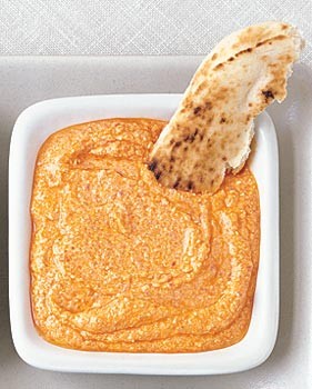 Roasted red pepper with feta dip