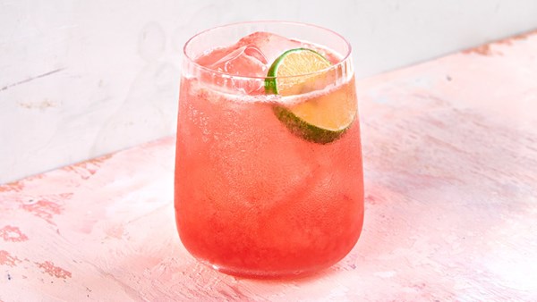 Roasted-rhubarb-and-cherry gimlet