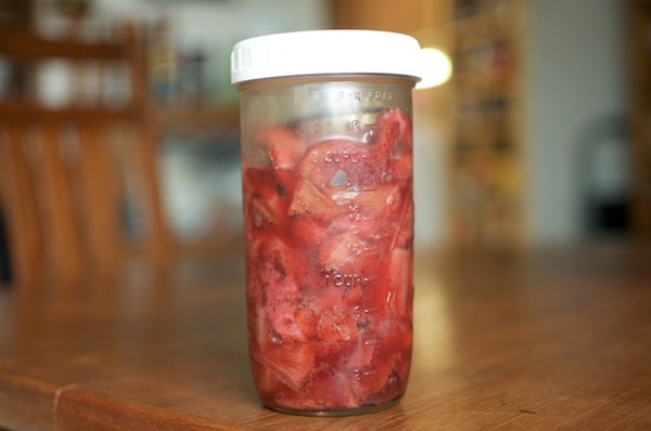 Roasted rhubarb and strawberry compote