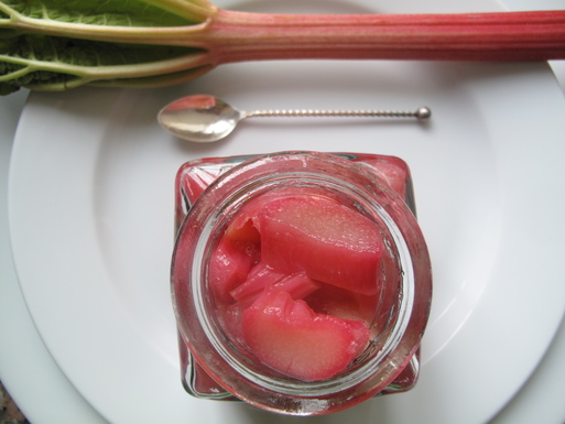 Roasted rhubarb tian