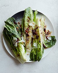 Roasted romaine with pine nut vinaigrette