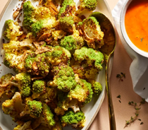 Roasted Romanesco with spiced garlic oil