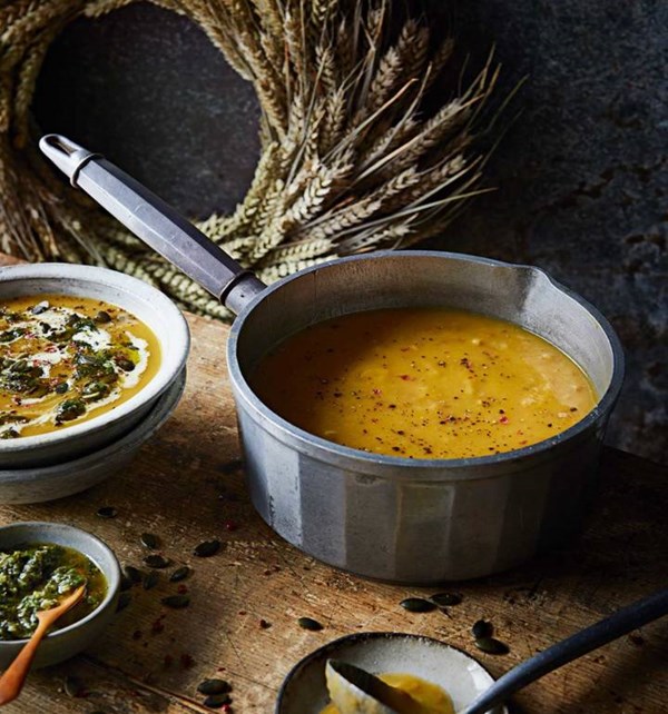 Roasted root and barley broth