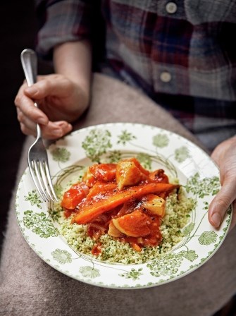 Roasted root vegetable and squash stew with herby couscous