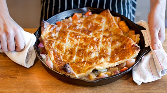 Roasted root vegetable potpie