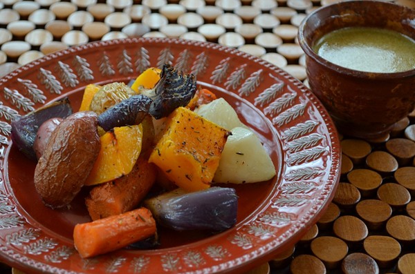 Roasted root vegetables with cider vinaigrette