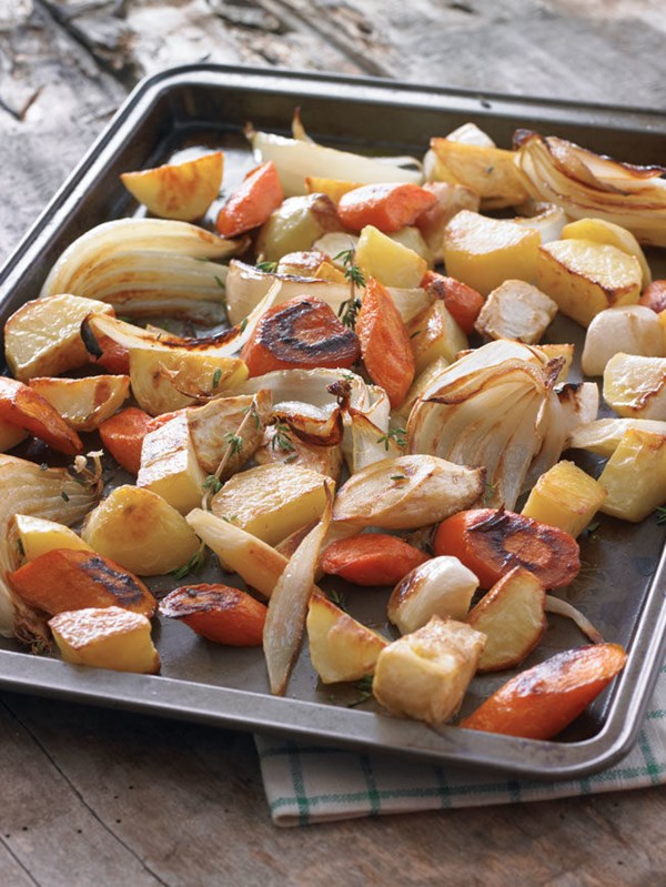 Roasted root vegetables with fresh thyme